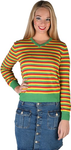 Striped sweater Strick red/yellow/green Lady