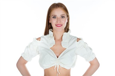 Dirndlbluse ecru Baumwolle