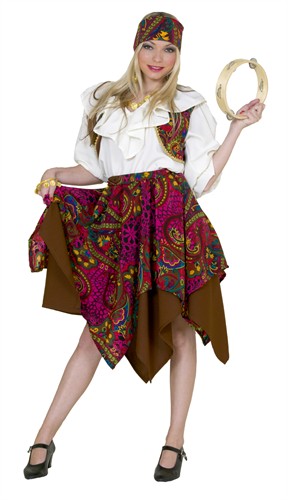 Zigeunerin  Djanella ( jurk, ceintuur, hoofdband )