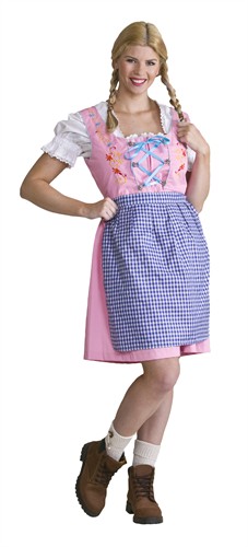 Dirndl Cristel (rose/blauw) met borduursel