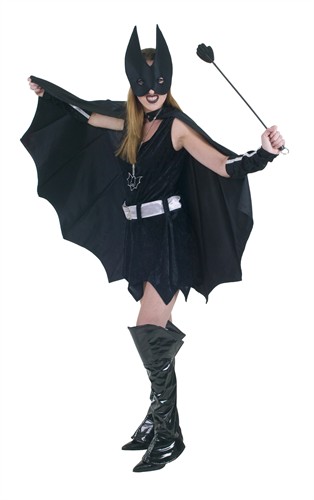 Fleder Mausi (Kleid, Gürtel, Umhang, Armstulpen, Maske)