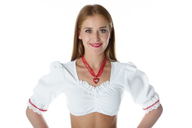Dirndl blouse wit texturé
