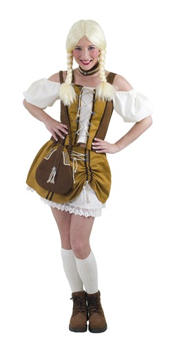 Enzian-Lady Oktoberfest (3-tlg) Mieder, Rock, Halsschmuck (Bluse eingearbeitet)