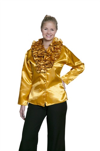 Blouse goud met ruches dames