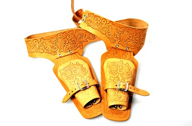 Cowboyriem met 2 tassen