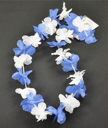 Hawaiiketting blauw/wit