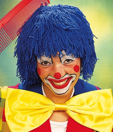Perücke blau wolle Clown