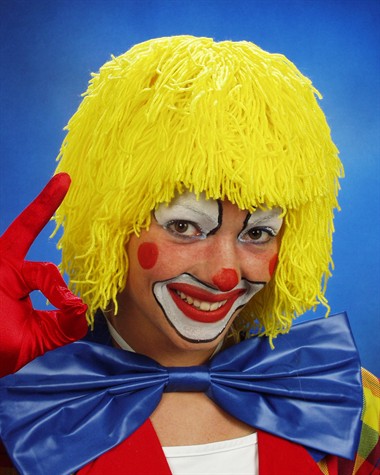 Pruik geel wol clown