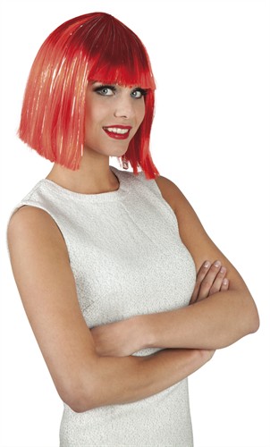 Pruik rood Gigi glamour