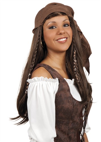 Pruik piraat dames met bandana