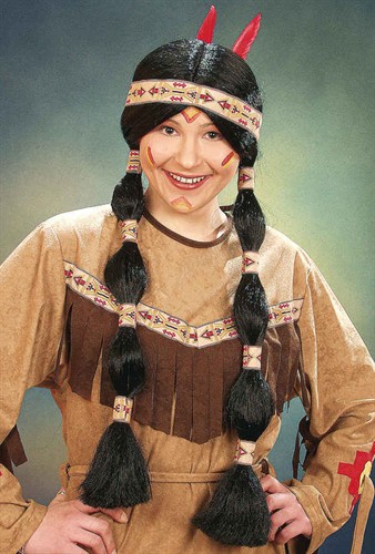 Perücke Apanatschi rotes Band 