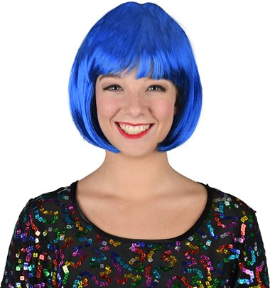Perücke Pagenkopf blau 