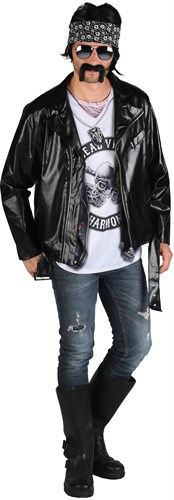 Jacke Lederlook schwarz 