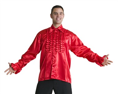 Blouse met ruches rood