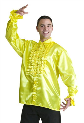 blouse met ruches Geel