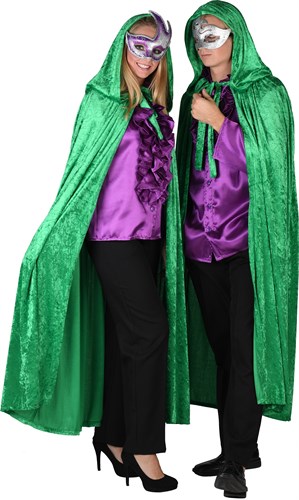 Cape halloween lichtgroen met muts