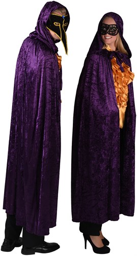 Cape halloween paars met muts