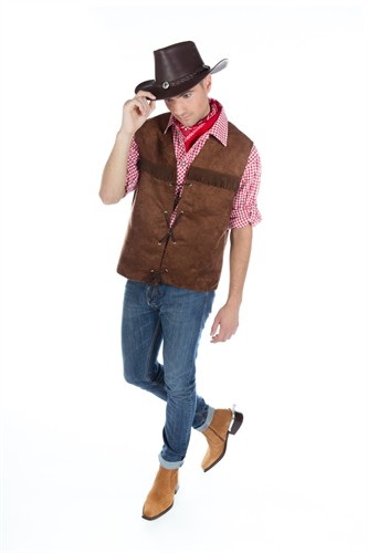 Cowboy-vest bruin (suédine)