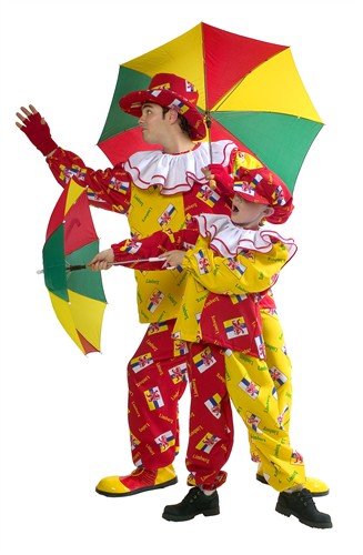 clown Jos (bovendeel/broek) (mannen-maat)