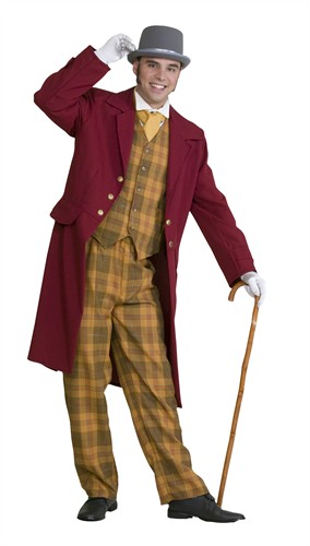 anno 1900 aubergine (broek, vest, blouse, jas, sjaal)