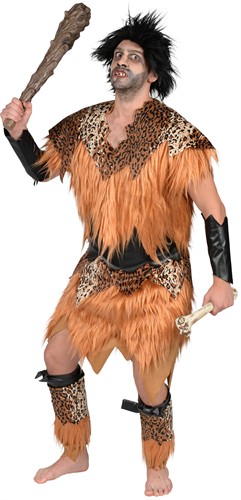 Cave-Man 5-tlg (Kleid, Armst, Beinst., Gürtel, Stirnb.)