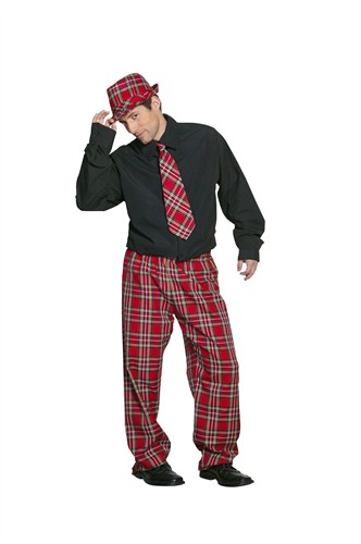 Red checked trousers discount