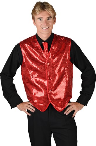 Paillettenweste Luxus rot