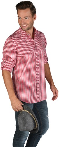 Trachtenhemd rot/weiss