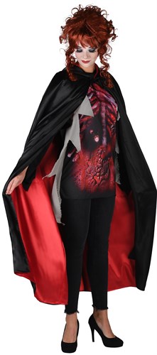 Umhang schwarz (Satin) Uni.+Kapuze