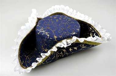Hoed 3-steek blauw / goud