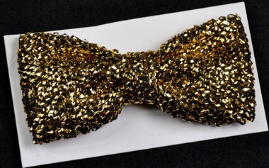 Mini vlinderdas lurex goud