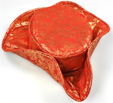 Hoed 3-steek rood/goud