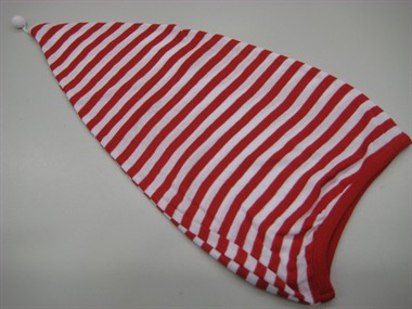 Slaapmuts rood/wit
