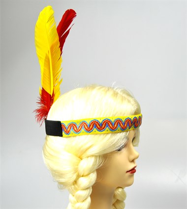 Hoofdband Indiaan  geel
