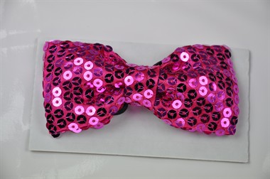 Mini-Fliege pink Pailletten  