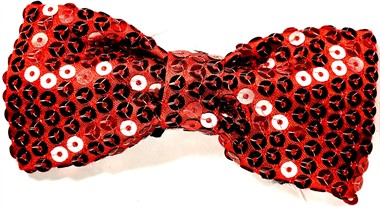 Mini-Fliege Pailletten rot 