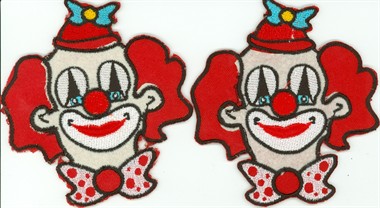 Strijkapplicatie clown (11x10cm) 2-st.