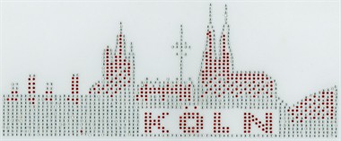 Strijkapplicatie skyline Keulen (strass) (11x27cm)