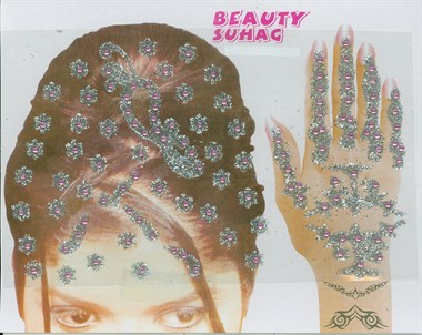 Hand/Haar Tattoo rosa