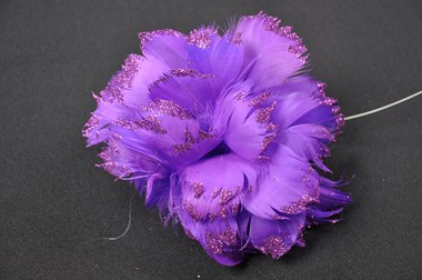 Blume Glitter lila mit Eisendraht