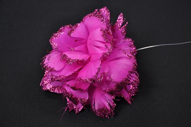 Blume Glitter pink mit Eisendraht