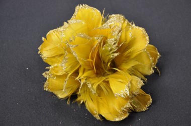 Blume Glitter gold mit Eisendraht