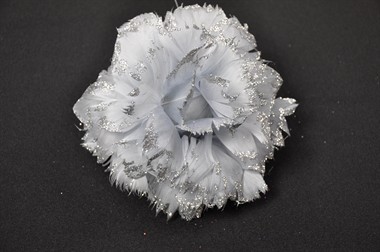 Blume Glitter silber mit Eisendraht