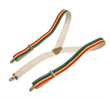 Hosenträger grün/blau/gelb/rot  (L=110 cm  B=3,5 cm)
