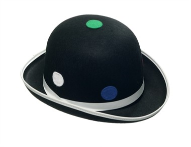 Melone zwart mit  Punkte Größe 59  H=13cm 