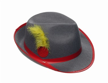 Tirolerhoed oktoberfeest grijs (H=8 cm) mt.59