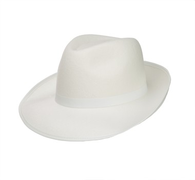 Hut Mafiosi Gangster Weiß,  (H=13 cm) gr. 59