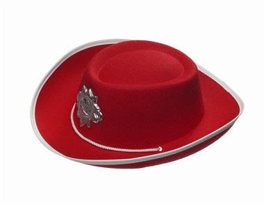 Hut Cowboy mit Stern rot, Kind (H=8 cm)