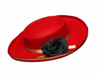 Hut Spanierin Blume Rot,  (H=7 cm)gr.59