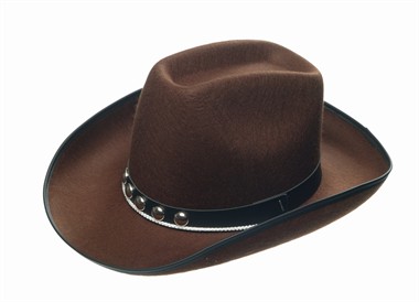 Hoed Dallas rand bruin,  (H=15 cm)mt.59